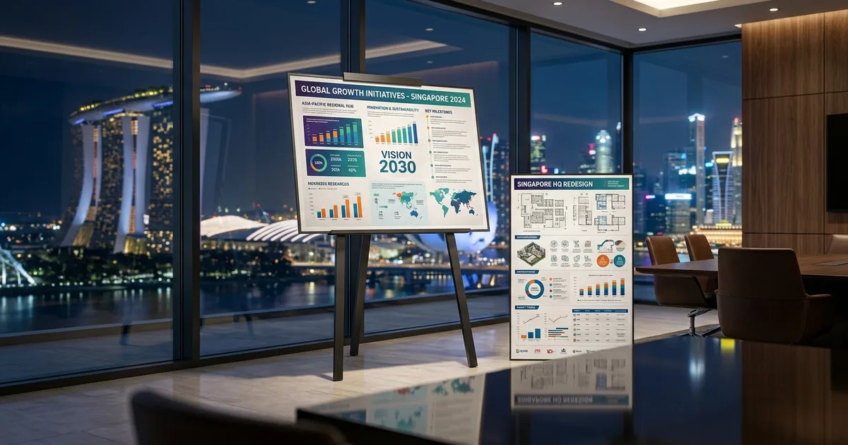 Printed sample of A1 and A2 digital indoor presentation posters on aluminum easel stand.