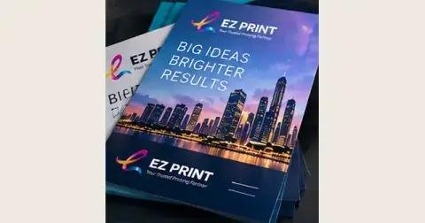 Illustrative stack of colourful printed flyers on a light surface.