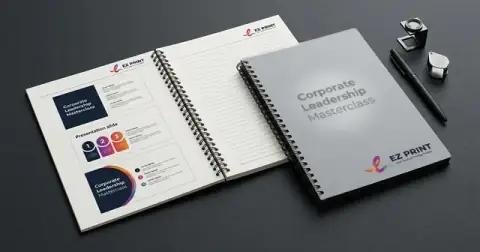 Wire-O bound Express Course Notes workbooks with frosted protective covers and 3-slide layout.