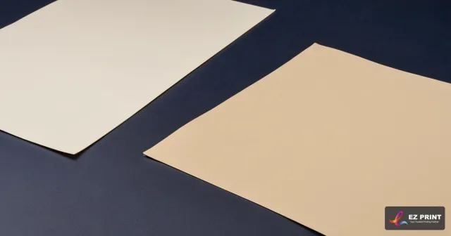 Illustration of two blank sheets of poster paper with different surface finishes.