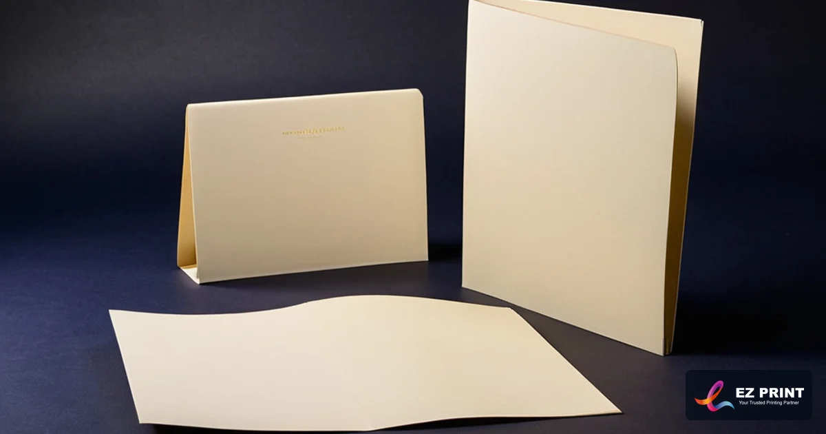 Carton of freshly assembled executive presentation folders and bound pitch decks prepared for courier delivery.