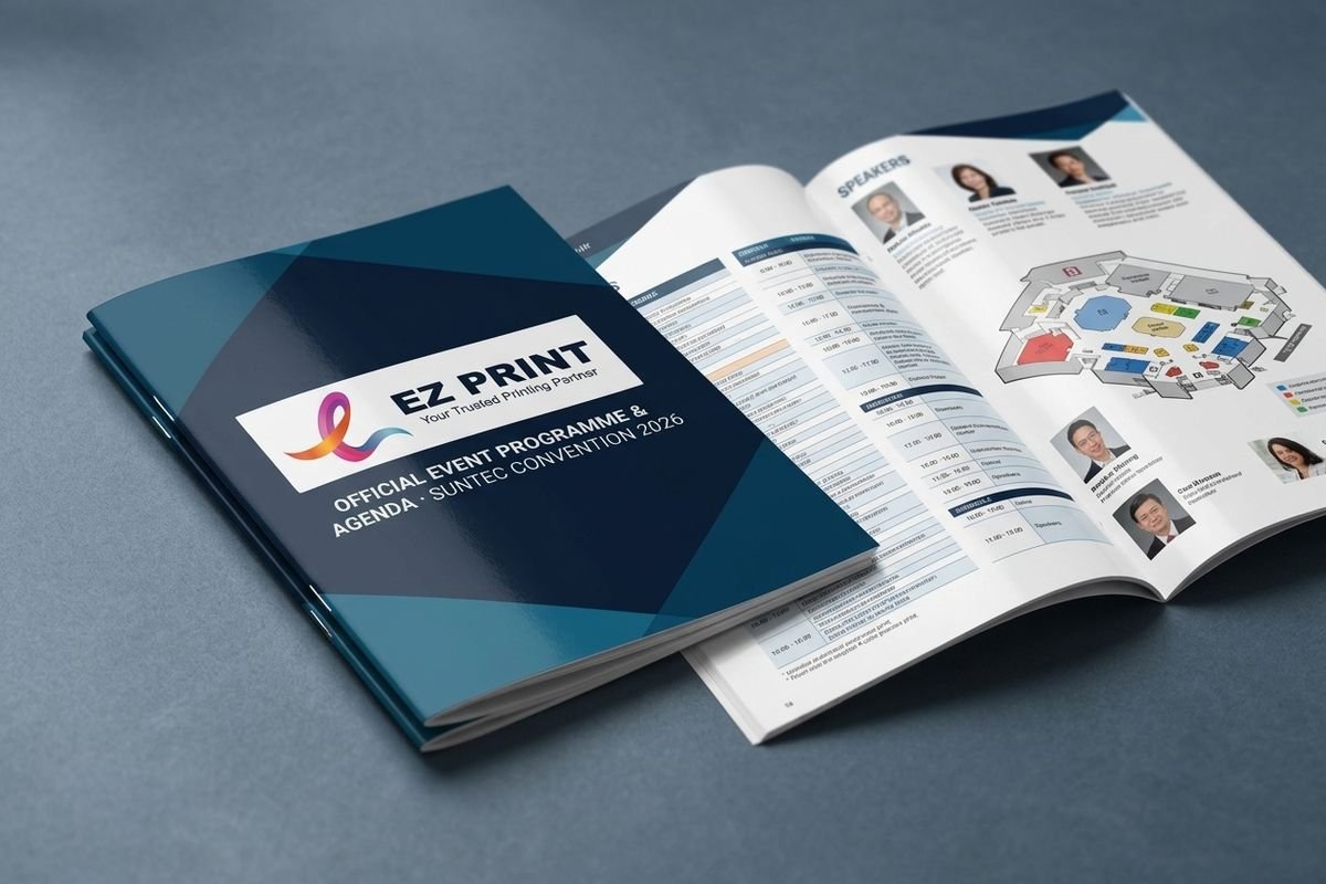 A5 Saddle-Stitched Conference Programme Booklet on Premium Silk Art Paper