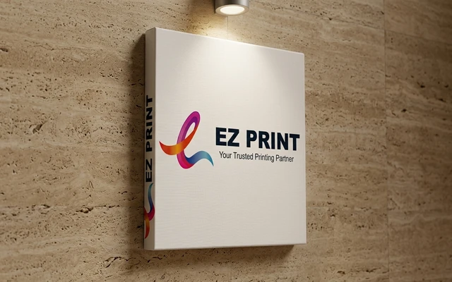 Canvas prints stretched over solid wooden stretcher bars, with the EZ Print logo.
