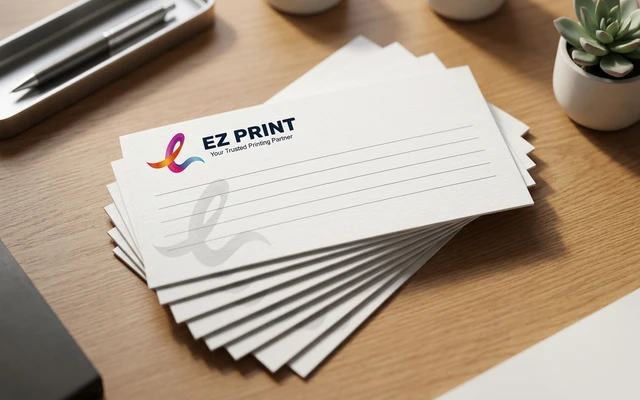 Compliment slips for delivery and correspondence, with the EZ Print logo.