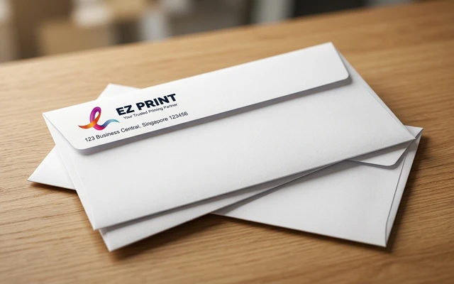 Business envelopes in standard mailing format, with the EZ Print logo.