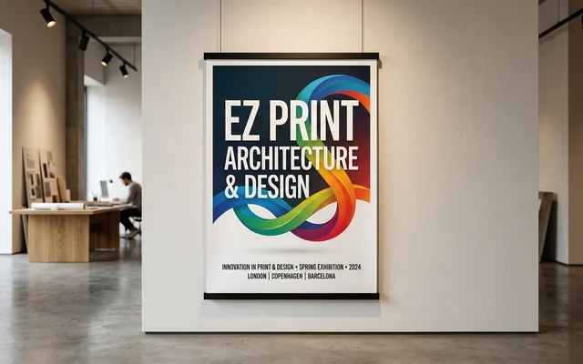 Full-colour posters with vibrant print and crisp detail, with the EZ Print logo.